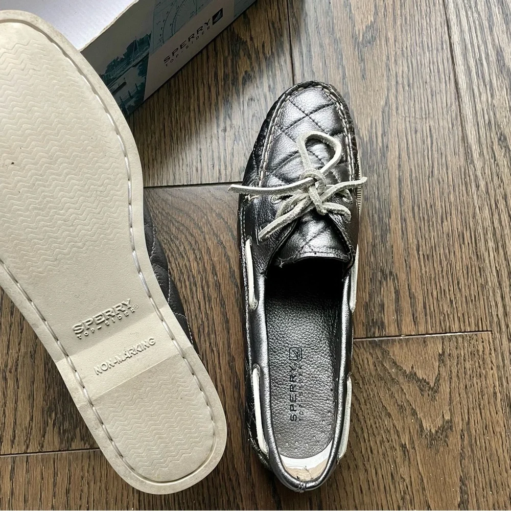 Sperry Quilted Metallic Boat Shoes - Picture 3 of 6